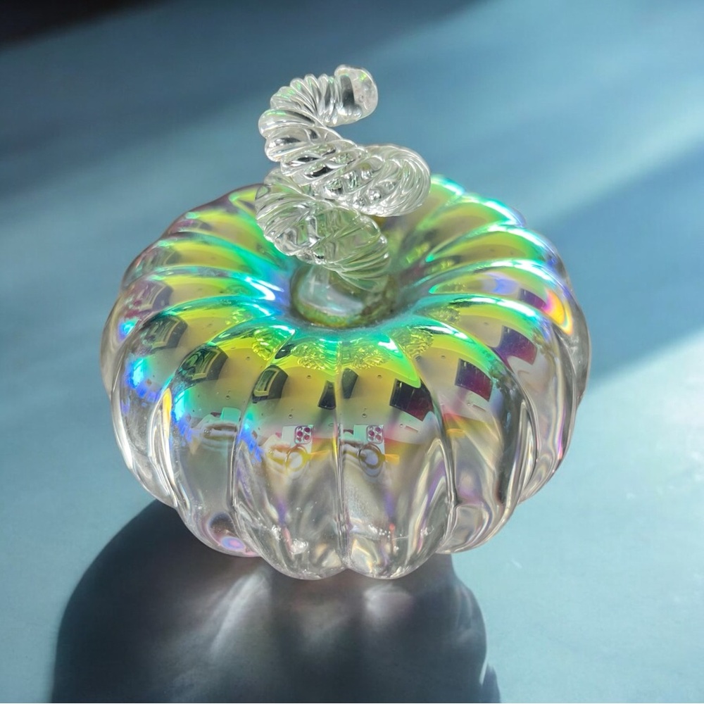 💖 Iridescent Crystal Pumpkin Paperweight • SD Simon Design 💖
